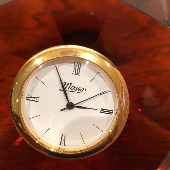 Moser Red Crystal Clock - Picture 3 of 7